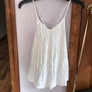 White beaded tank top